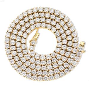 2024 HOT SALE HÖG KVALITET 14K 10K GUL GULD 925 Sterling Silver D VVS Moissanite Chain Tennis Necklace For Women