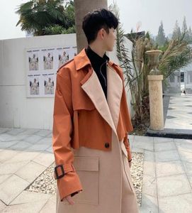 Men039s Trench Coats Streetwear Korean Twopiece British Style Thingening Short Coat Fashion Versatile Wool Vest 2022 Men39S8582314