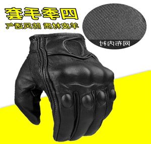 Auto 8men039s Handschuhe Motorradrennen Anti-Fall Vier Jahreszeiten Cross Country Fahrer Reitausrüstung Schaffell winddicht4778688