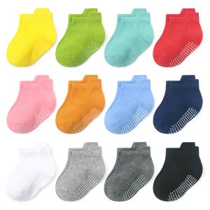 Socks 6 Pairs/Lot Baby Cotton Socks 08 Years Kids Boys Girls Antislip Socks Elasticity Sport Trampoline Socks Children Ankle Socks