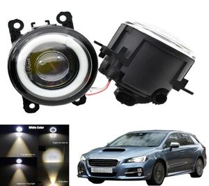 2個の車LEDフォグライトアセンブリエンジェルアイデイタイムランニングライトDRL 12V for Subaru levorg Impreza 201420182230860