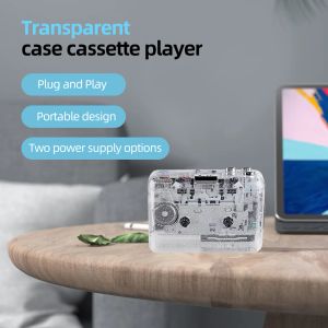 Players Usb2.0 Tape Player Full Transparent Shell Cassette to Mp3 Format Tape Player Usb Typec English Listening Tape Player for Study