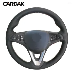 Steering Wheel Covers CARDAK Leather Car Cover For Opel Astra (K) Corsa (E) CrosslandX GrandlandX Insignia Customized Wrap