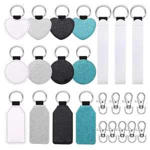 Schlüsselanhänger 21 Stück Sublimationsrohlinge Kits Blank Wristlet Lanyard Drehbare Karabinerhaken für DIY Tags Geschenke