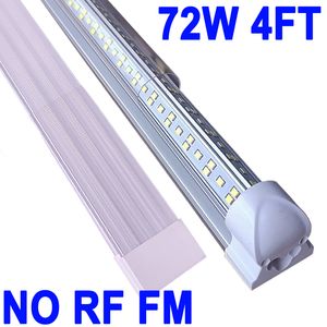 LED Shop Light 4Ft, 72W 72000LM 6500K, T8 LED Light Fixture, Clear Cover, NO-RF RM Ceiling and Utility Shops Lighting, Linkable Tube Lights, Sho p Lights Room, Garage crestech