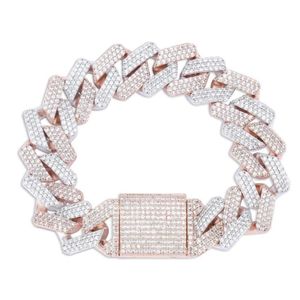 Alta qualidade hip hop pulseira cheia de diamante prego pingente pulseira micro zircônia cúbica pingente de cobre 4 cores conjunto diamante miami cu211d