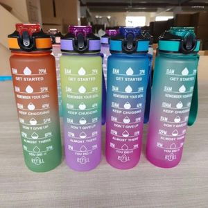 Water Bottles 1 Liter Bottle Motivational Sport Leakproof Drinking Outdoor Travel Gym Fitness Jugs For Kitchen