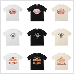 designer Men's T Shirts High Street Loose Half Sleeves Harajuku Couple Street Oversized Pure Cotton Top American Vintage Daisy Print Short Sleeve T-shirt For Woman