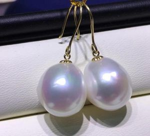 Dangle żyrandol 1213 mm White Baroque Pearl K inkurskie Złote Uch Ear Hook Hoop Classic Akcesoria Wedding Jewelrydangle6816735