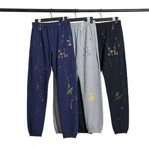 Pantaloni sottili con graffiti Galle Splash-ink Pantaloni casual in cotone di alta moda da uomo e da donna S-XL