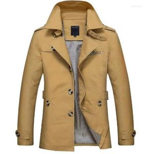 Men039S Trench Coats Korean Overcoat Khaki czarne plus rozmiar xxxl xxxxl 5xl styl brytyjski Slim Fit Płaszcz Long Men Spring 2022 Man 6569751