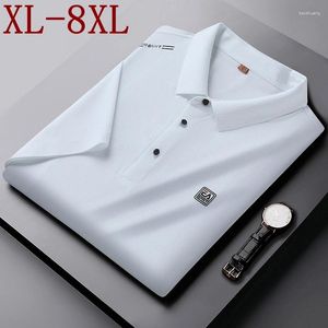 メンズポロス8xl 7xl 6xl 2024夏のハイエンドファッションポロシャツメン快適な通気性メンズシャツ特大のルーズオム