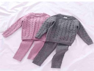 Baby Girl Clothes Sets Kids 2Pcs Winter Knitting Pullover SweaterPants Infant Boys Knit Tracksuits Toddler Pajamas For Children 29079579