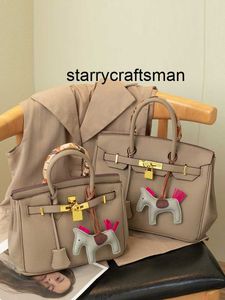 Handtasche aus echtem Leder l Love Horse Damen-Elefant-Grau-Tasche 2024 Neue Damen- und Winter-Handtasche mit großer Kapazität aus Leder