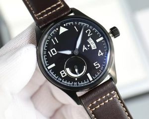 Iwcity Menwatch Saat Erkek Saatler Büyük Saatler Yüksek Kalite Oto Mekanik Uhren Süper Işık Tarihi Watchmen Deri Kayış Montre Pilot Luxe Chdv