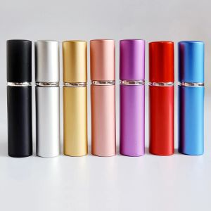 Bottle 10/20/30/50/100pcs 5ml Portable Mini Perfume Glass Bottle Travel Aluminum Spray Atomizer Empty Metal Parfume Atomiser Sprayer