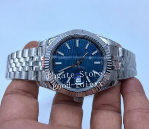 41 mm Herrenuhr Automatik 2813 Uhren Herren U1 Maker Blaues Motiv-Zifferblatt 904L Stahl Wimbledon U1F Saphirglas Jubiläumsarmband-Armbanduhr