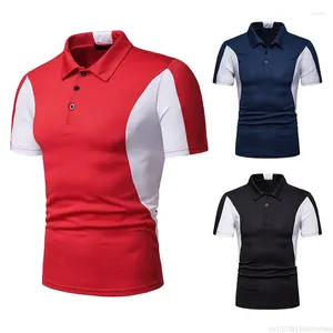 Polos masculinos 2024 verão colorido manga curta camiseta estilo inglês camisa casual roupas top