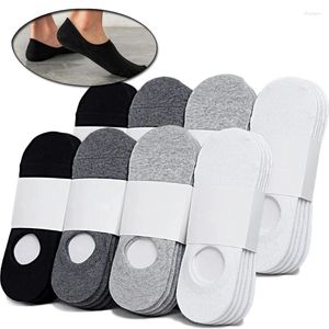 Meias masculinas 10 pares homens sem mostrar verão fino invisível silicone antiderrapante algodão respirável puro barco tornozelo baixo corte