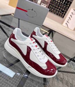 Top Luxury - Sneakers da uomo in mesh Americas Cup Scarpe Sport all'aria aperta traspiranti Linea Rossa Suola Runner Tessuti tecnici Scatola da scarpe da ginnastica leggera