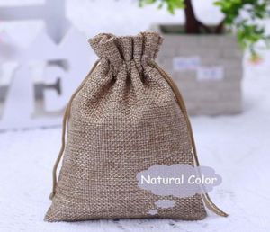 Whole 5 colors 100PCS Burlap Bags with Drawstring Gift Jute bags Included Cotton Lining Size 35quotX47quot 9X12CM 3210390