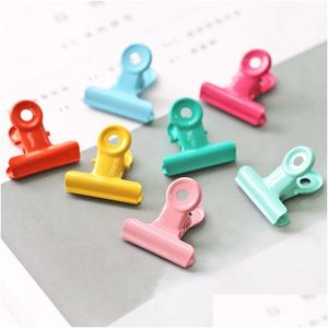 Bag Clips Metal Paper Clip 28mm foldback Binder Colorf Grip Clamps Document Office School Statione LX6366 Drop Delivery Home Garden Ho Otvpc