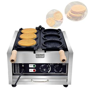 Commerical New Design Gold Coin Waffle Machine Non-stick Snack Making Machine Round Shape Waffle Maker for Snack Equipment
