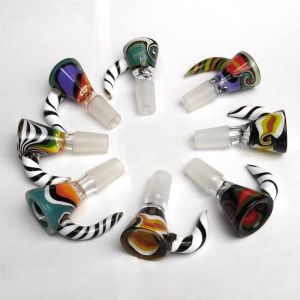 Wig Wag Bowl Piece 14mm Male Slide Bowl Smoking Accessories Thick Glass Bowl Head for Bong Water Bong Slide Heady Water Pipe Slide Bowl LL