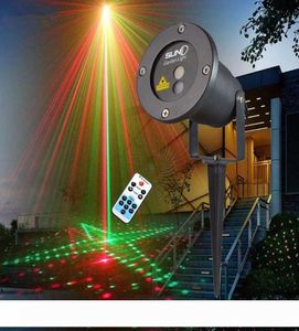 Remoto Rosso Verde 20 Modelli di effetti LED Ultima luce laser Natale Esterno impermeabile Proiettore per feste in giardino Paesaggio decorativ6557587