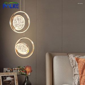 Pendant Lamps Nordic Modern Led Light Gold Acrylic Chandelier Creativity Hanging Lamp Indoor Home Loft Bedroom Bedside Study Stairs