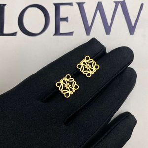 jewelry woman loewa earrings golden texture Earrings simple personality versatile Earrings S925 silver needle Earrings female