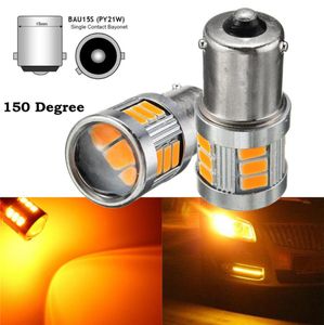 2x 1156py 7507 PY21W BAU15S 18 LED 5730 SMD CAR LEAR DINACCATOR AUTO FRONT TURN SIGNALS LIGHT BLUBS AMBER CA4642354