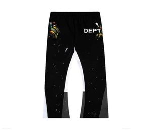 Galerias Dept Designer Sweatpants Calças Esportivas 7216b Painted Flare Sweat Pant Pintado à Mão Pintado Patchwork Cordão para Homens 5723575