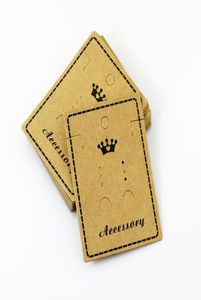 55778cm Kraft Paper Stud Earrings Necklace Tag Jewelry Display Card Ear Stud Hooks Cardboard Tags 100 pcslot5532175