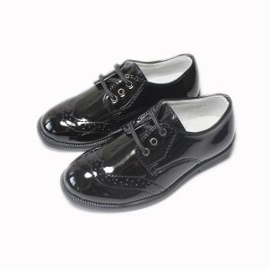 Уличная детская обувь для маленьких мальчиков в британском стиле, студенческая официальная повседневная обувь, школьная форма, модельные туфли, оксфорды на шнуровке