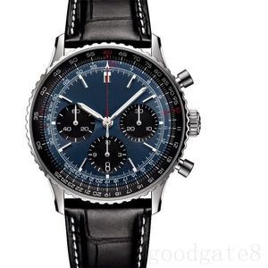 AAA Navitimer męskie zegarki Designer WristWatch czarny brązowy skórzany pasek Strap Casual Orologio Di Lusso Men 50 mm Kwarc Ruch zegarków zielony czarny niebieski XB010 B4