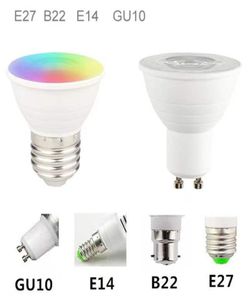 GU10 E27 E14 GU53 MR16 Spotlampor Bombillas LED 8W RGBW -lampor Dimble White LED -glödlampa 16 färger med fjärr80877766