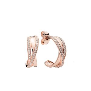 Pandoras brincos designer feminino qualidade original charme 18k rosa brincos de ouro para jóias de prata para presente feminino brinco