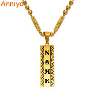 Anniyo Customize Nameplate Pendant Necklaces Personalized Name Letter Guam Hawaiian Kiribati Jewelry Africa Weeding Item #205321 240226