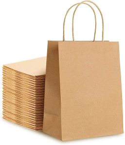 Partihandel Brown Kraft shoppingväskor papperspåse med handtag presentpåsar förpackning återvinningsbara återanvändbara kraftväskor bröllopspåsar ll