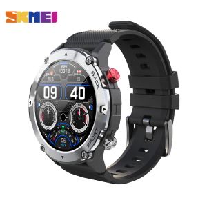 Saatler Skmei 300mAh 1.32 inç Bluetooth Çağrı Akıllı saat erkekleri 24H Sağlık Yönetimi Spor Fitness Tracker Android IOS için Akıllı Saat