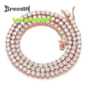 3MM 4MM Hip hop colorato ghiacciato zircone gioielli in rame uomo donna diamante pieno hot girl choker collana a catena da tennis