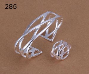 ten sam w stylu mieszanki srebro srebrna biżuteria marka mody ślub 925 Srebrna bransoletka pierścień biżuterii GTS44A7786321
