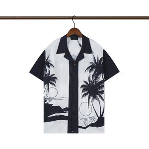 Designer skjorta 24SS herrknapp upp skjortor tryck bowling skjorta hawaii blommor casual skjortor män smal passande kort ärm klänning hawaiian t-shirt m-3xl 12