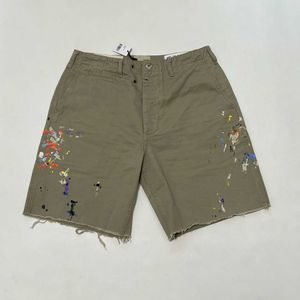 Męskie szorty Wysokiej jakości GD 2023 Ricky Shorts Męskie farba retro zniszczona Khaki towary szorty męskie J240228