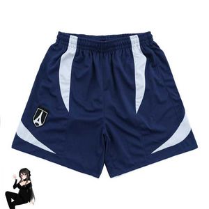 Men's Shorts Quick drying mesh blue sports shorts summer mens high-quality drawstring shorts embroidered label J240228