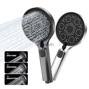 Bathroom Shower Heads Large Panel Head 3 Modes Adjustable High-Pressure One Click Stop Water Fall Resistance Accessories YQ240228