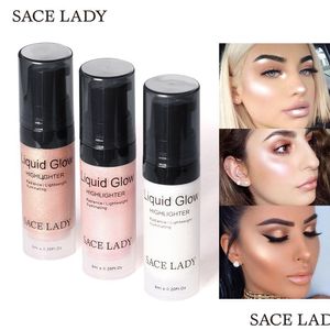 Бронзеры-хайлайтеры Sace Lady Face Glow Крем-хайлайтер Жидкий иллюминатор Макияж Shimmer Макияж для лица Осветляющий блеск Brand Co Dhkwb