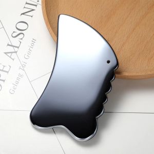 Products Natural Terahertz Energy Stone Gouache Scraper Face Lifting Gua Sha Beauty Healing Tool Sawtooth Meridian Scraping Massage Board