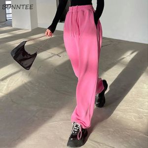 Pantaloni Capris Donna gamba larga che corse in vita alta harajuku tasche solide in stile europeo primaverile nuovo moda chic retrhatch